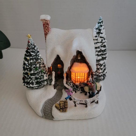 Thomas Kinkade Christmas Village Warm Winter Wishes Family Cottage Horse 1996 90 - Picture 13 of 16
